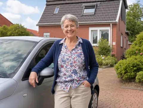 Verkäufer aus Gescher mit dem verkauften Fahrzeug